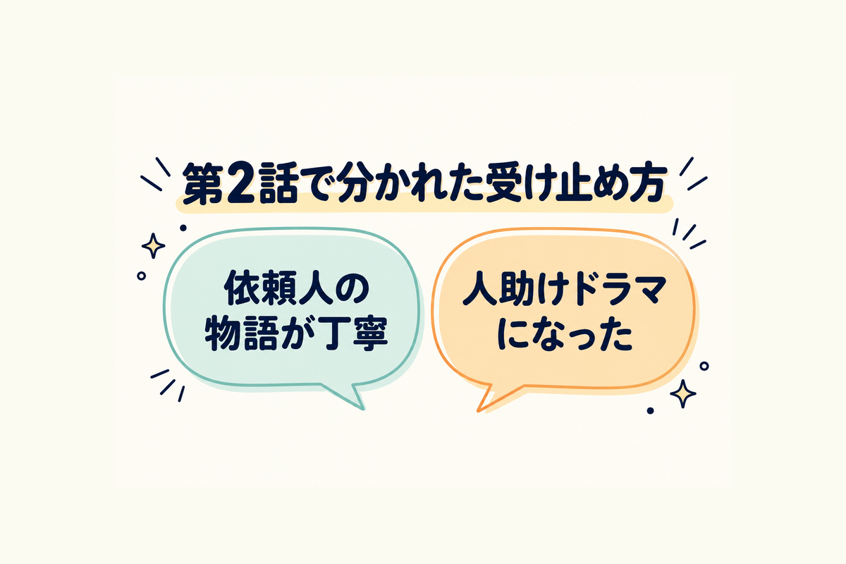 第2話の二つの受け止め方を整理した図